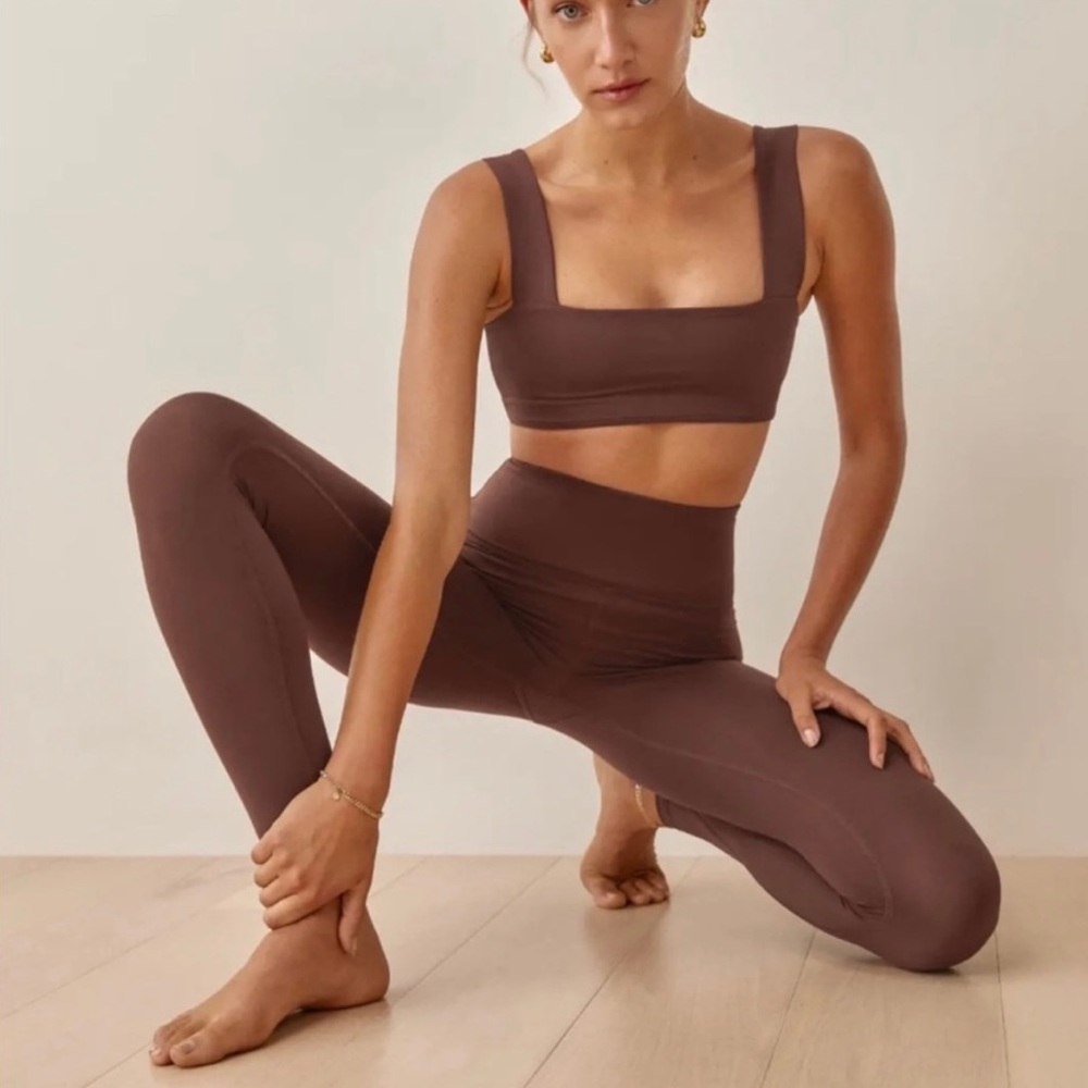 NWT Reformation Ecostretch Cropped High Rise Legging in Chestnut sz XS